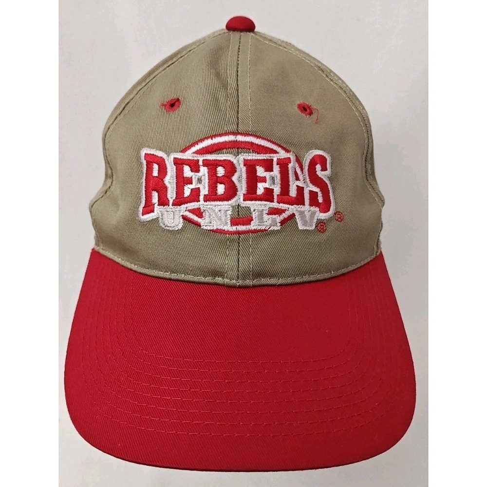 Vintage‎ UNLV Rebels Red tan Men's Cap Signatures Snapback Hat Las Vegas NCAA